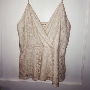 ⭐️Cream Lacy Peplum Top⭐️